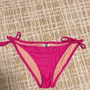 J. Crew Vibrant Pink Tie-Side Bikini Bottom